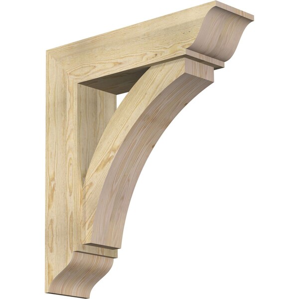 Ekena Millwork Thorton Traditional Rough Sawn Bracket w/ Offset Brace, Douglas Fir, 8"W x 30"D x 34"H BKT0806X30X34THR01RDF - main